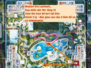 Mel  duy nhất căn 1n+ tầng 12 view ôm trọn bể bơi nội khu nhỉnh 3 tỷ ký trực tiếp cđt
