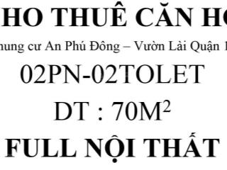 Cho thuê căn hộ 70m2 2pn vườn lài  an phú đông  quận 12  tphcm. giá 7.58tr/th.cho thuê *gấp*