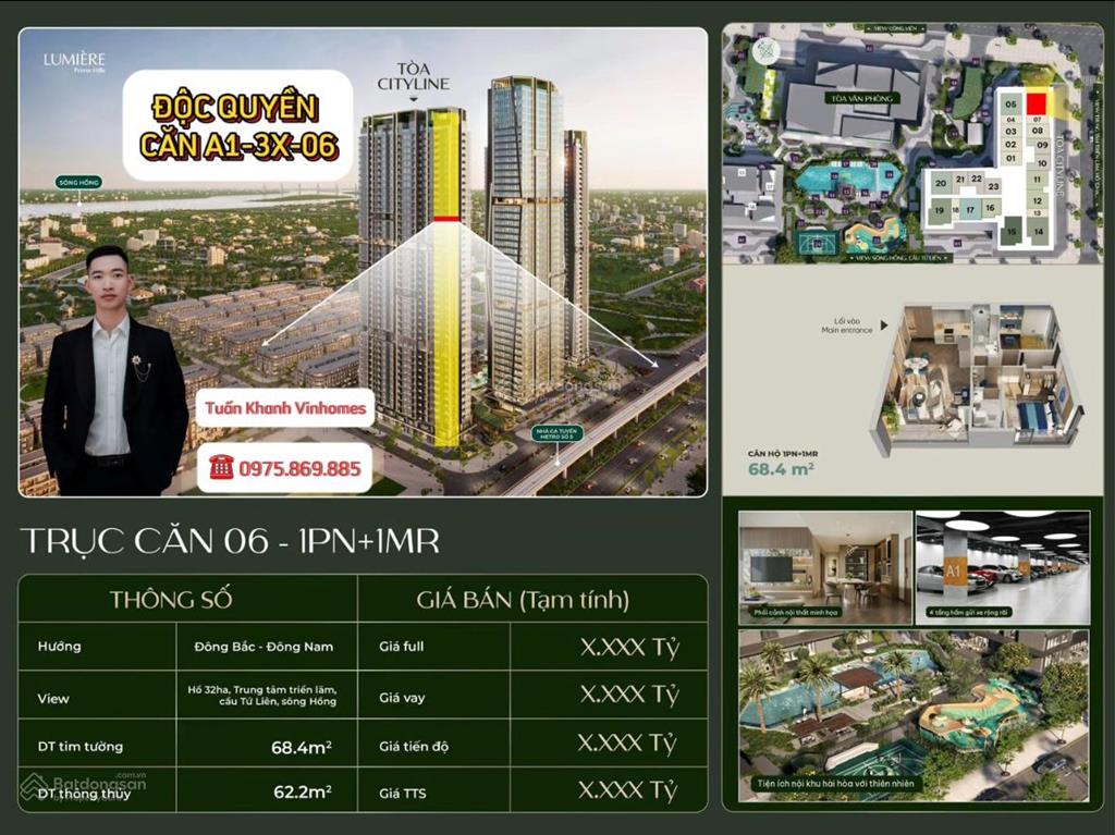 Siêu phẩm căn 2pn trục 06 tòa a1 view hồ & tt triển lãm vip nhất tại vinhomes cổ loa giá chỉ 7,2 tỷ
