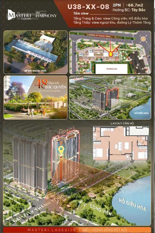 Vốn ban đầu chỉ 1,08 tỷ sở hữu ngay căn 2pn, diện tích 66,7m2 view hồ công viên điều hòa gia lâm