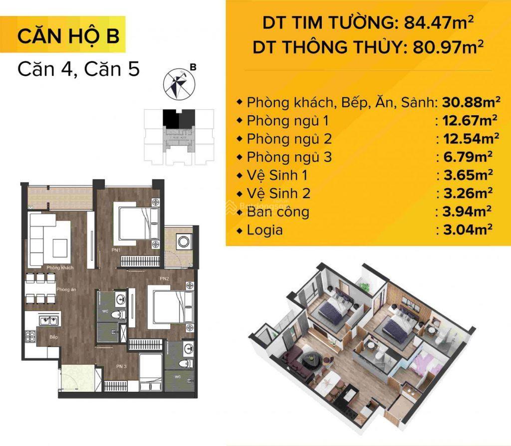 Cần bán căn hộ cao cấp 3 ngủ tại the sun mễ trì căn 3505 chỉ 6.5 tỷ