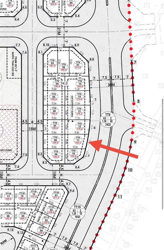 Chính chủ bán lô đất tt911 khu đấu giá vạn điểm  thường tín 154m2 chỉ 7.2 tỷ