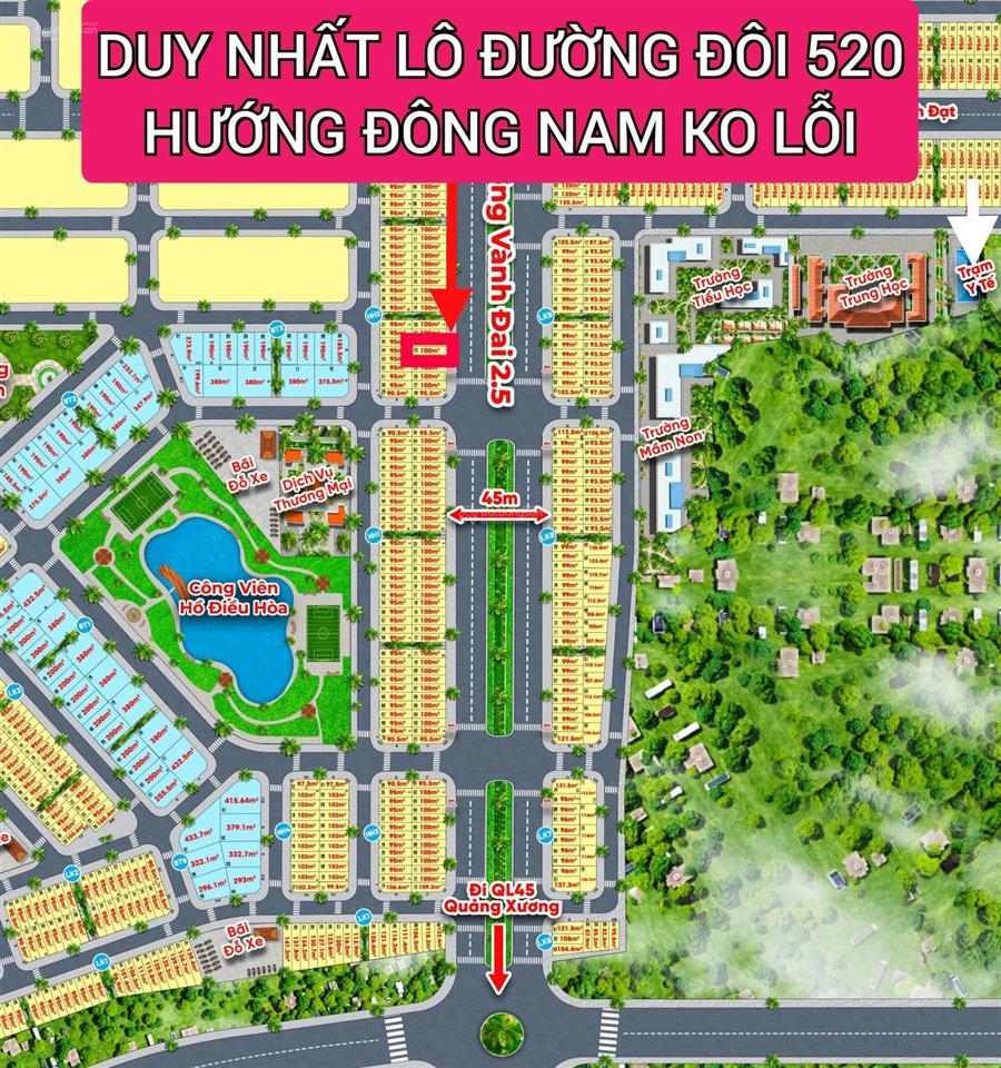 Chính chủ bán đất trúng đấu giá trục đường vành đai 2.5 mb520 đồng nhưng