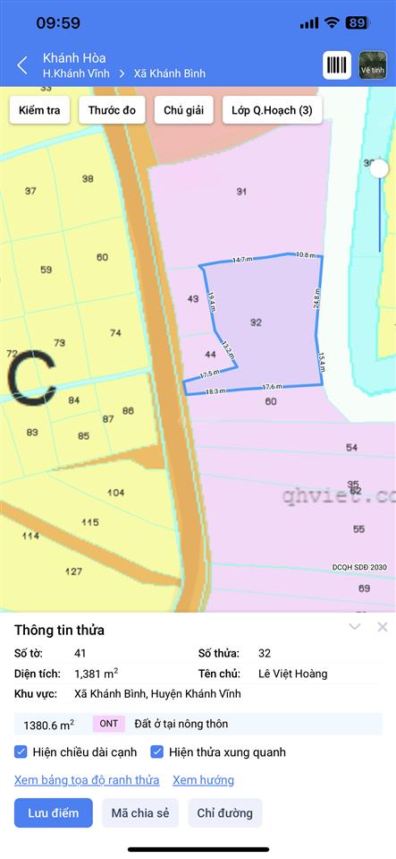 Bán lô đất 1817m2 có 400m2 thổ cư thích hợp làm nhà vườn nghĩ dưỡng cách nha trang 50 phút giá 1tỷ1