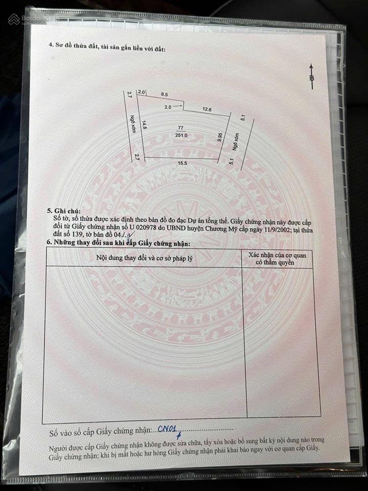 Lô đất fun ont 251m tao lạc xã đông phương yên thành phố hà nôi