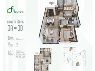 Bán căn hộ 2pn 71m2 chung cư the fibonan tặng gói nội thất 100tr, ck 7% gtch.  0902 174 *** e thanh
