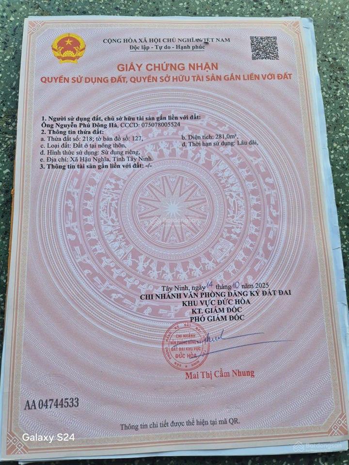 Bán đất 105m2 tại bàu công, đức lập hạ, đức hòa, long an, 3,1 tỷ