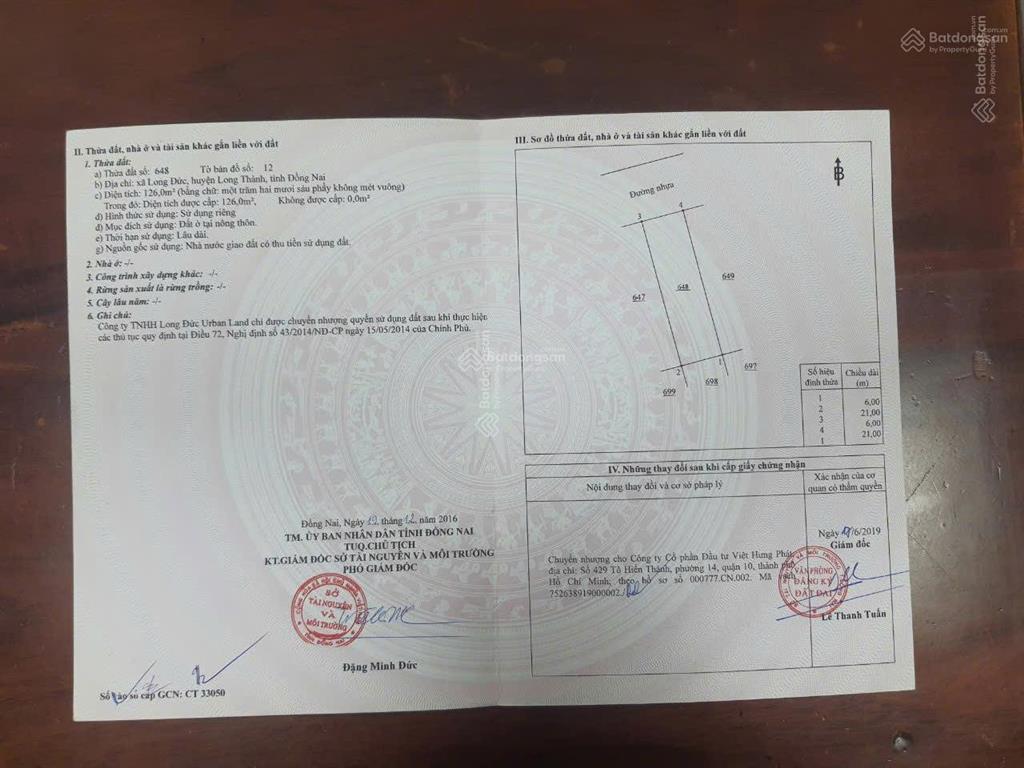 Chính chủ tôi cần bán 6 lô đất long thành sổ full thổ cư