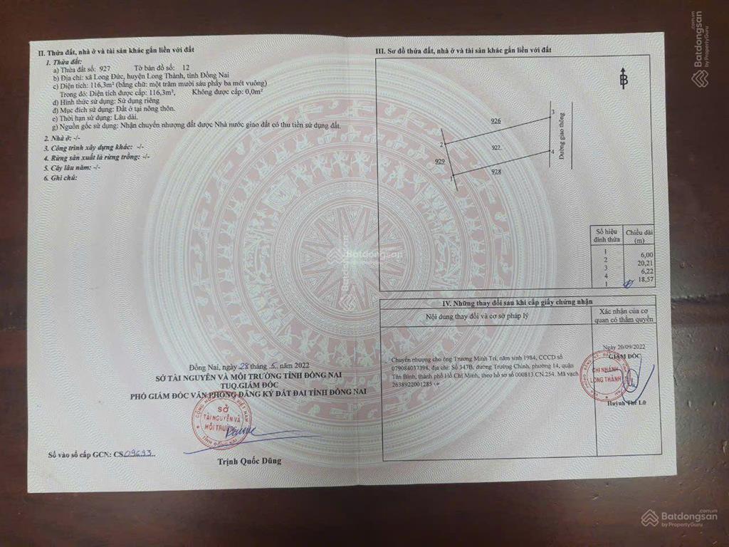 Chính chủ tôi cần bán 6 lô đất long thành sổ full thổ cư