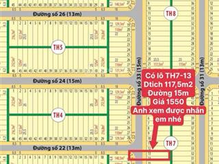 Bán gấp lô th7 đường 15m, dự án mega city 2, giá 1,55 tỷ, 117,5m2