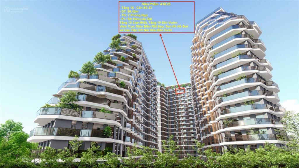 Hiếm có 1 căn tầng 18, 2 p. ngủ (suất ngoại giao). view trực diện biển như hình. sở hữu lâu dài