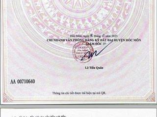 Bán 2 lô liền nhau 5.3*19m. đường nội bộ phan văn hớn. hocmon