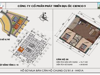 Chính chủ bán chcc view hồ, 2 pn 2 wc, dt 77m2