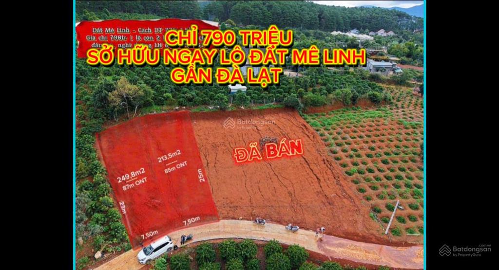 Chỉ 1.58 tỷ có 15m mặt tiền sẵn 150m thổ cư tại mê linh ven đà lạt diện tích 430m2 sổ riêng