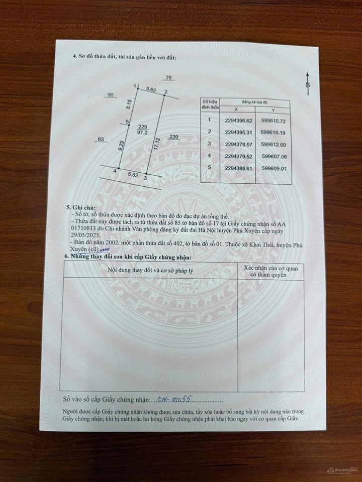 Hot! đất đẹp vuông vắn 97m2, oto đỗ sân, tặng nhà 2 tầng khai thái, phú xuyên.  0989 458 ***