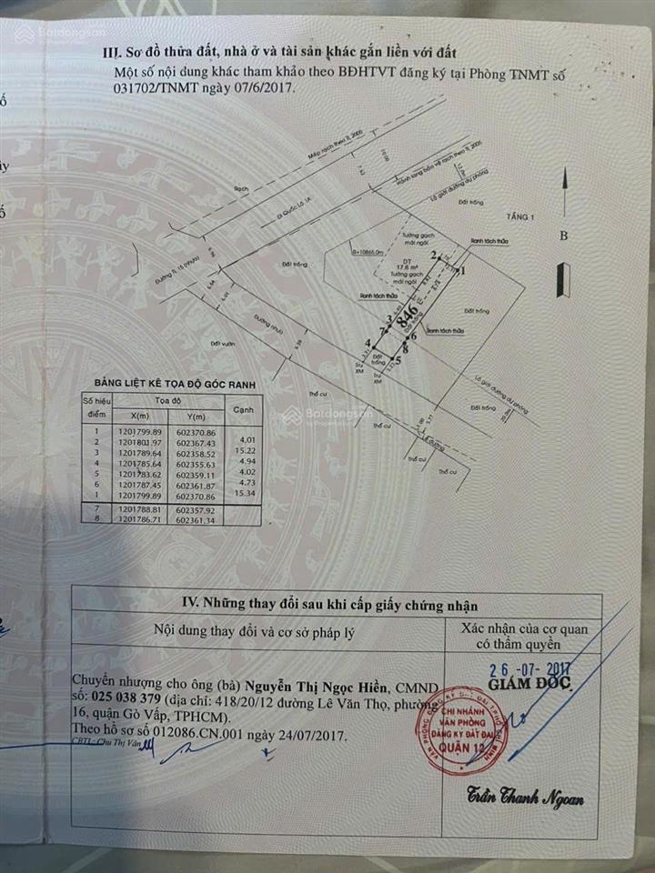 Bán nhà mặt tiền đường vườn lài, phường thạnh lộc, q12, hcm