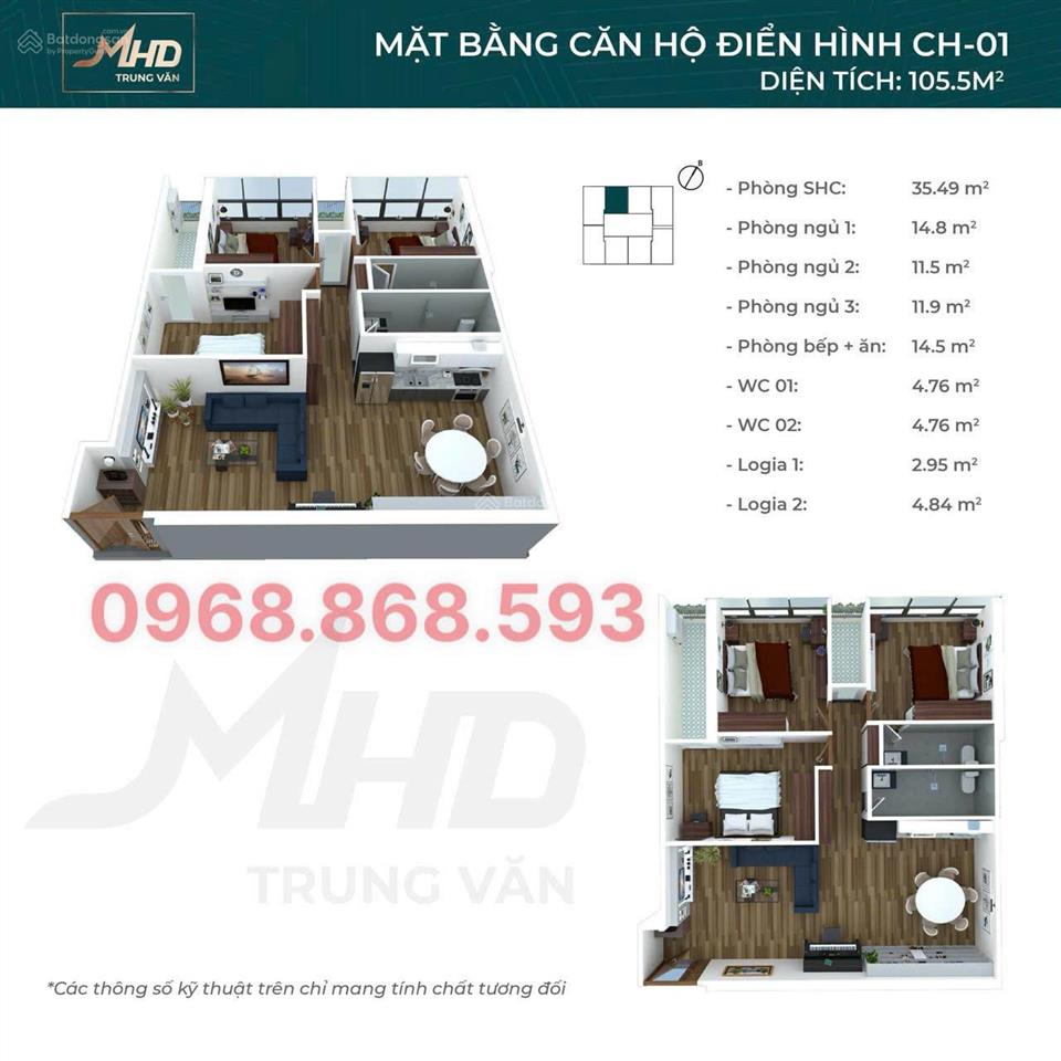 Nhận nhà ngay đón tết 2026 .mhd trung văn, căn 3pn 106m2 giá 9,2 tỷ.