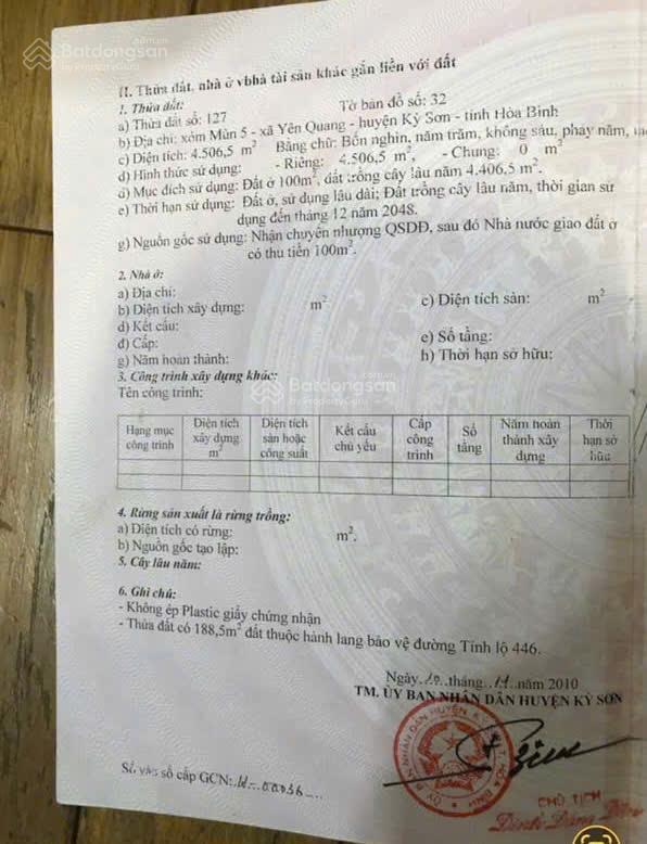 Hàng hiếm  đất nhà cần bán dt 2.6ha đất mặt đường cao tốc hòa lạc  hòa bình