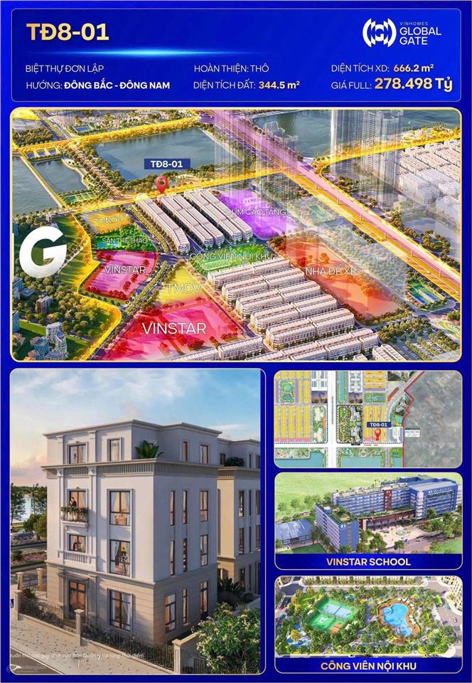 Hàng kịch độc, biệt thự đơn lập lô góc đối diện công viên, đường 39m hiếm có vinhomes cổ loa