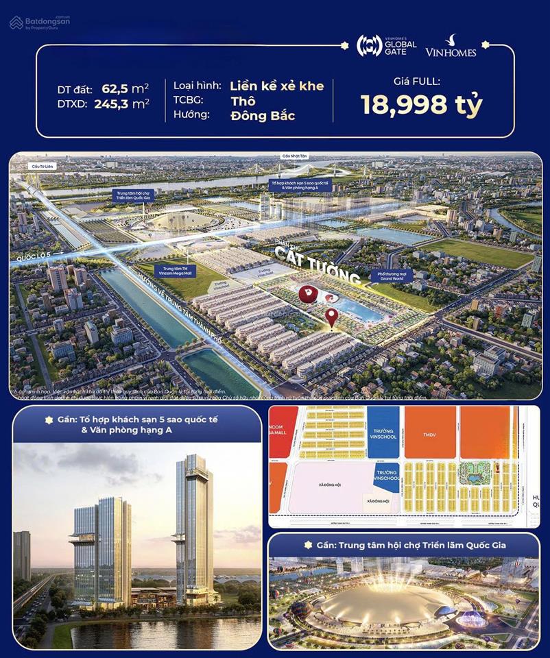 Cắt lỗ 400 tr, chủ đuối sức vào đợt cuối nhận nhà, bán gấp nhà phố ánh dương vinhomes cổ loa 62,5m2