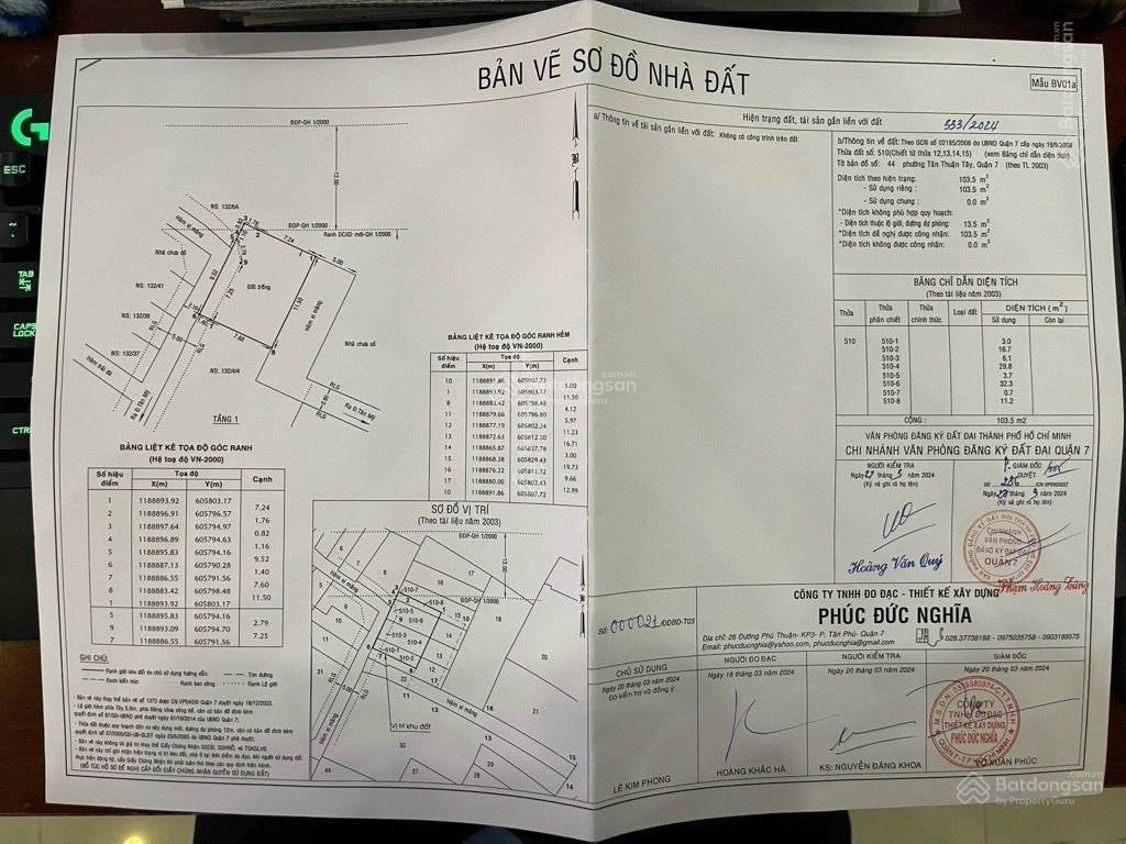 Tân mỹ, quận 7. đất 104m2 khu vực xây dựng 5 tầng, 3 mặt tiền. chỉ 6.x tỷ