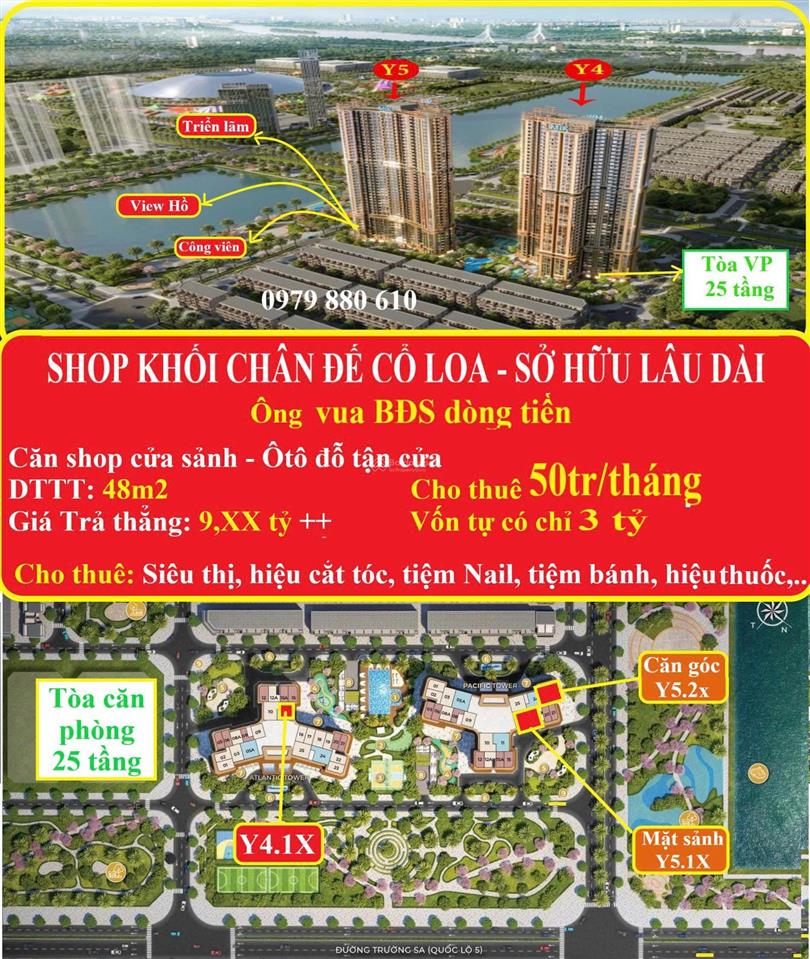 Bán shophouse chân đế vinhomes global gate cổ loa  mặt sảnh