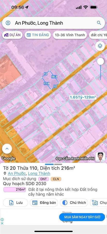 Bán đất long thành an phước 216m2 giá 2.6tỷ ngay kcn an phước và dự án gem sky world đất xanh