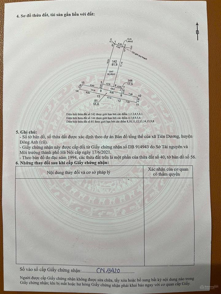 Đất vàng tiên dương, đông anh rẻ hơn thị trường 20 giá cọc là thắng