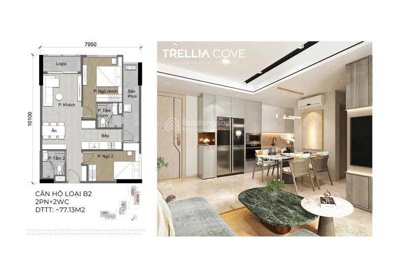 Em hiền bán trellia cove tầng đẹp chỉ 5.3 tỷ / 78m2 thanh toán 10% ký hđmb. chiết khấu lên đến 14%