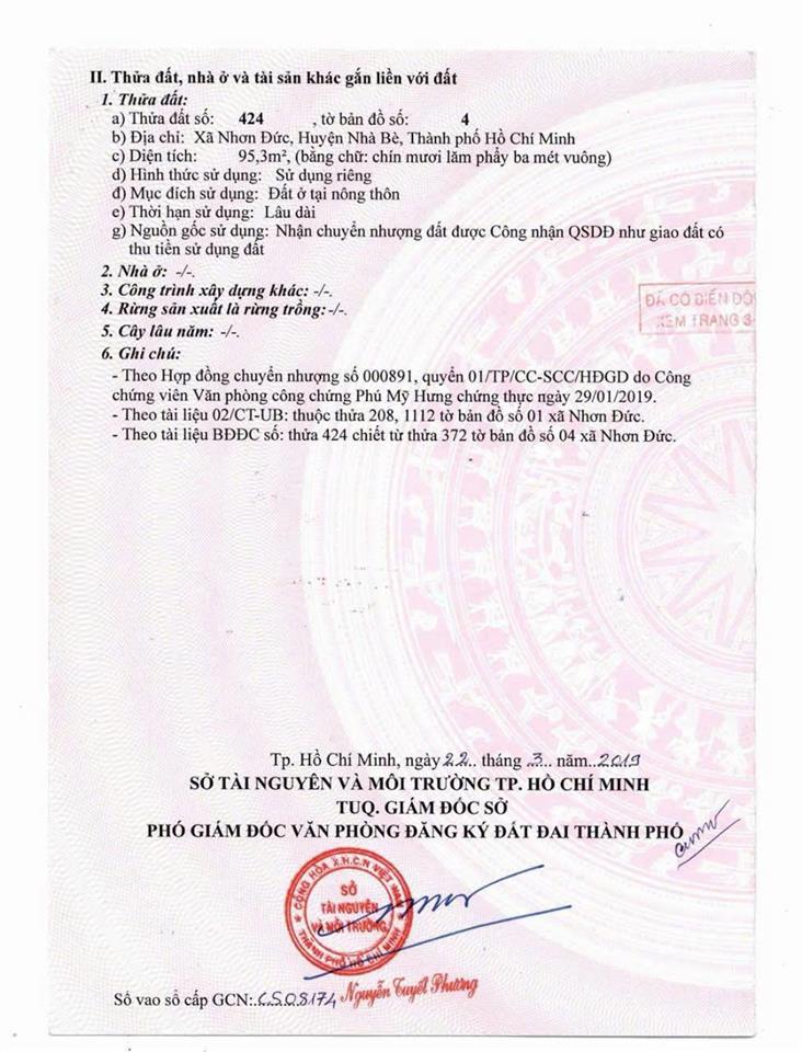 Đất nền 5,5m*17,2m  giá 4,9 tỷ  lê văn lương  cách tạ quang bửu 7km  giáp khải hoàn prime