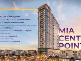 Bán căn hộ 2pn, 2wc, 64m2 tại mia center point, tại trung tâm quận liên chiểu, đà nẵng