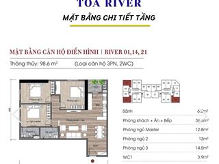 Bán căn góc 98,6m2 thiết kế 3pn2wc tại chung cư eurowindow river park. giá 5,1 tỷ.  0846 036 ***
