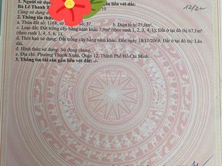 Lô đất đẹp nằm trong khu phân lô đồng bộ xây được 1 trệt, lửng, 3 lầu