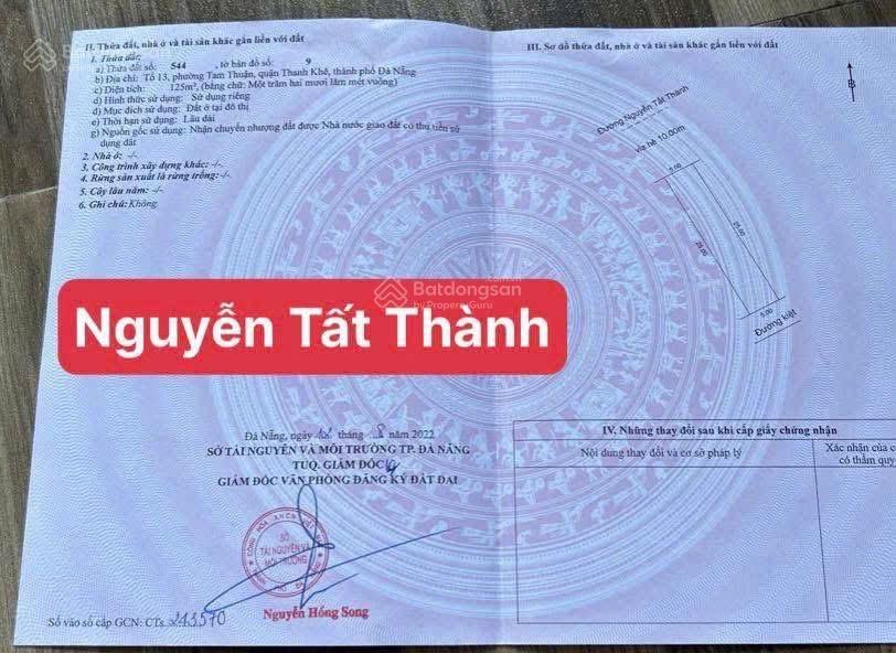 Bán đất mặt tiền đường nguyễn tất thành, đường bê tông sau 5m, có nhà cấp bốn đang cho thuê
