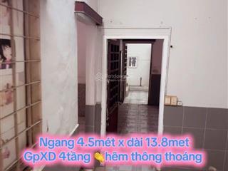 Chỉ 5tỷ980  nhà ngang 4.5 dài 14 hẻm xe hơi hậu giang q6