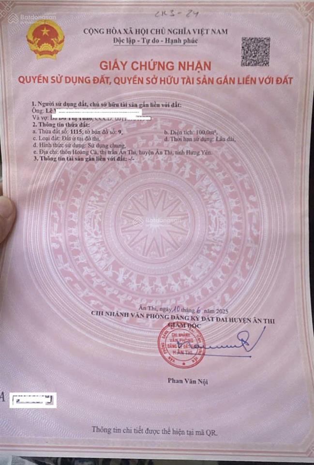 Chính chủ bán lô đất giãn dân thổ hoàng, ân thi, hưng yên. giá tốt nhất thị trường