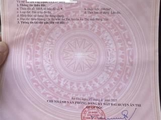 Chính chủ bán lô đất giãn dân thổ hoàng, ân thi, hưng yên. giá tốt nhất thị trường