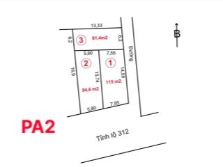 Lô góc 2 mặt tiền  mặt đường 312 siêu hiếm!