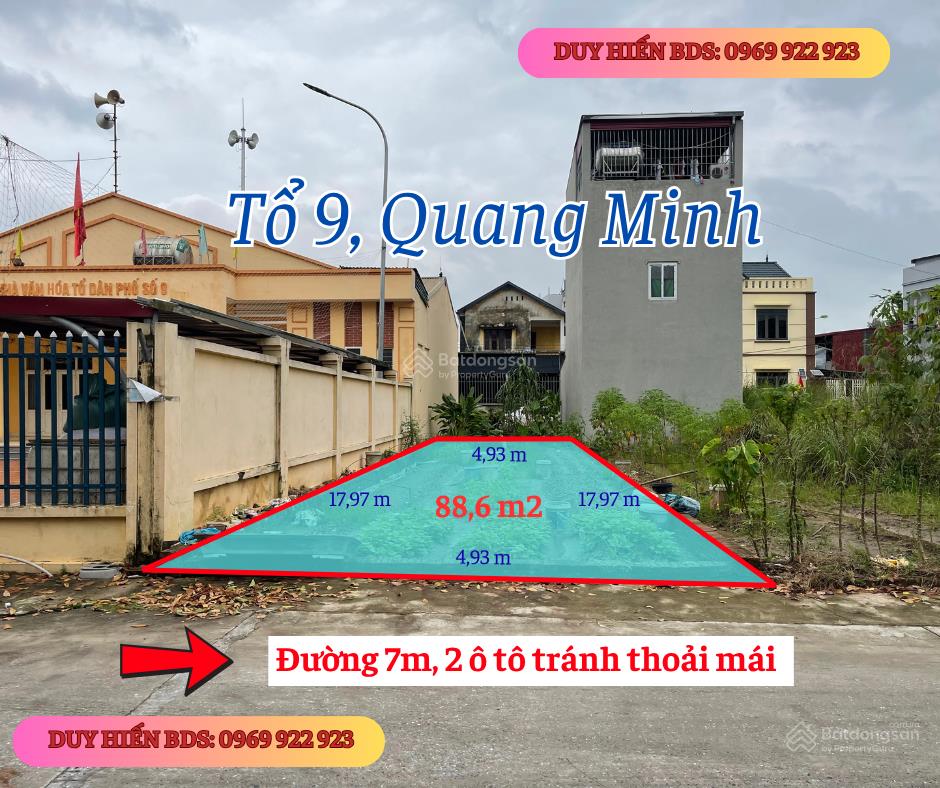 Ngay trục kinh doanh tổ 9, quang minh, đường 2 ô tô tránh thoải mái