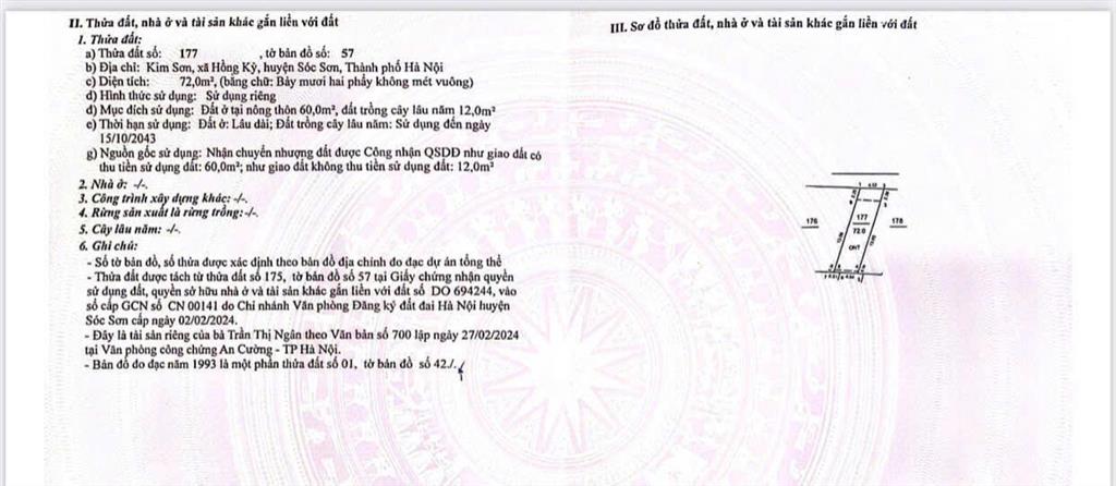 Cc gửi bán lô đất đẹp siêu rẻ 72m nở hậu đường ô tô sổ đỏ pháp lý sạch tại hồng kỳ sóc sơn
