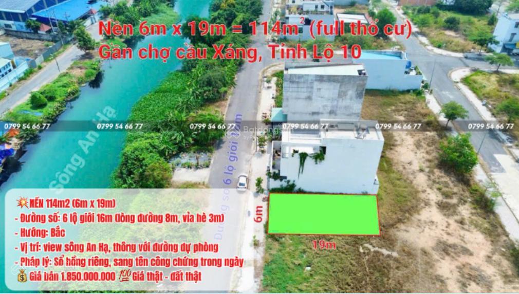 Cần tiền bán gấp nền 6x17,5m kdc đông, full thổ, xây dựng tự do. giá chủ bán 1tỷ680