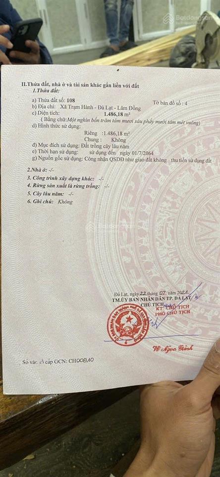 1486m2 đất nn, tại phường xuân trường đà lạt, view săn mây như hình, đất bằng phẳng, gần ql