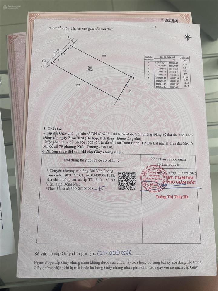 1000m2 đất nn tại phường xuân trường  đà lạt, đất bằng phẳng, đường 4m, view săn mây. giá 1,5tỷ tl
