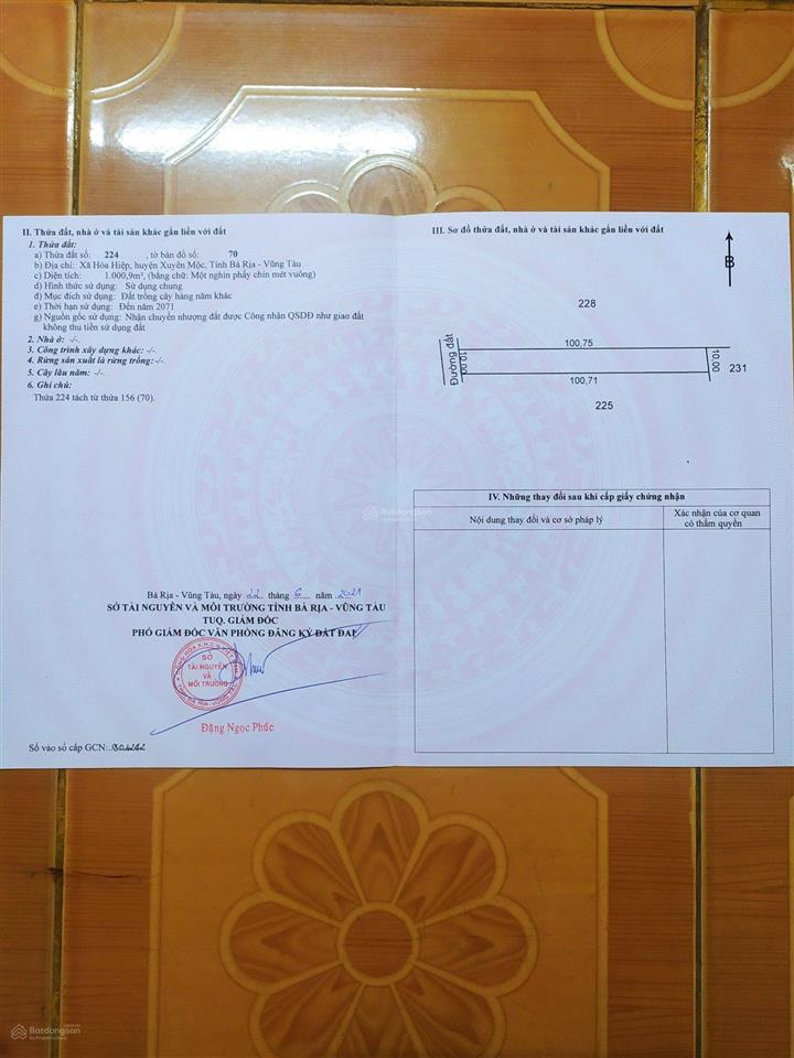 Cần bán 2 lô đất sổ hồng riêng tại xã hòa hiệp, xuyên mộc, bà rịa vũng tàu. 750tr/lô thương lượng