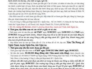 Công ty đấu giá hợp danh số 1 quốc gia thông báo bán đấu giá tài sản
