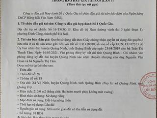 Công ty đấu giá hợp danh số 1 quốc gia thông báo bán đấu giá tài sản