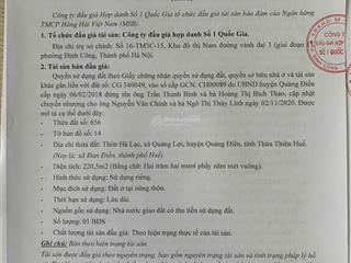 Công ty đấu giá hợp danh số 1 quốc gia thông báo bán đấu giá tài sản