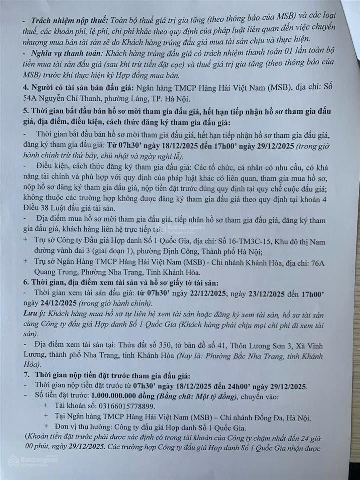 Công ty đấu giá hợp danh số 1 quốc gia thông báo bán đấu giá tài sản