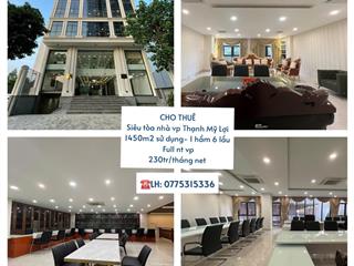 Siêu tòa nhà văn phòng thạnh mỹ lợi cho thuê 1 hầm 6 tầng 1450m2 sử dụng chỉ 230tr/tháng net