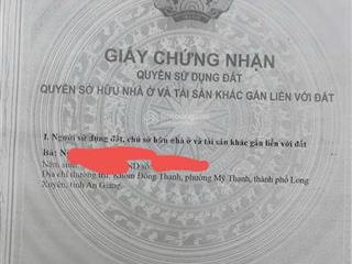 Bán đất lộ nhựa cập rạch cái sao mỹ thới an giang